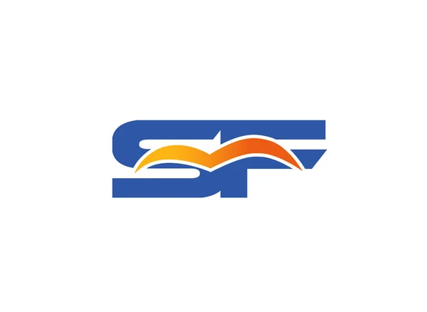 SF Logo. Vector Graphic Branding Letter Element — Stock Vector