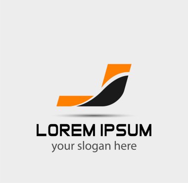 J harfi vektör logo sembol soyut