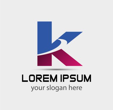 K harfi logo tasarım şablonu elementleri. Vektör renk işareti