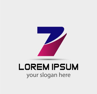 7 numaralı logosunu görmeniz gerekir. Vektör logo tasarım.