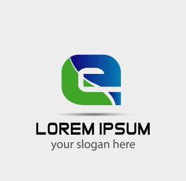E harfi logo tasarım şablonu elementleri