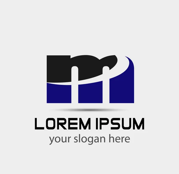 Letra m logotipo ícone design elementos de modelo. Sinal de cor vetorial — Vetor de Stock