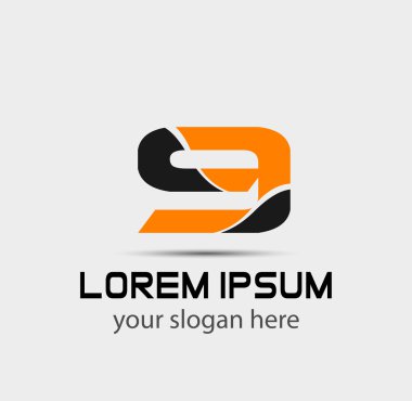 Sayı logo tasarımı. Dokuz numaralı logosunu görmeniz gerekir. Logo 9 vektör şablonu