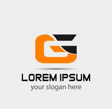 G harfi logo tasarım şablonu elementleri