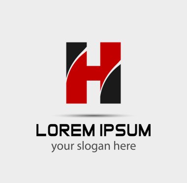 H harfi logo tasarım şablonu elementleri