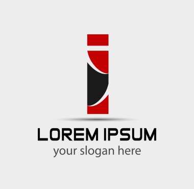 I harfi logo simgesi tasarım şablon elementleri