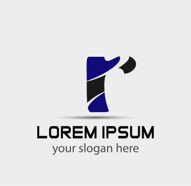 R harfi logo tasarım şablonu elementleri