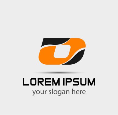 D harfi için soyut simgesi logo