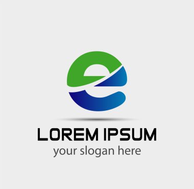 E harfinin logo simge tasarlamak