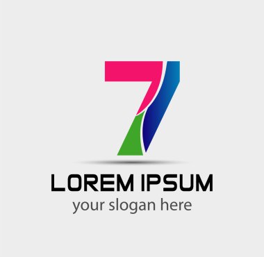 7 numaralı logosunu görmeniz gerekir. Vektör logo tasarım.