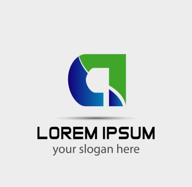 Harf A logo tasarım şablonu elementleri