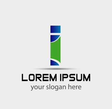 I harfi logo simgesi tasarım şablon elementleri