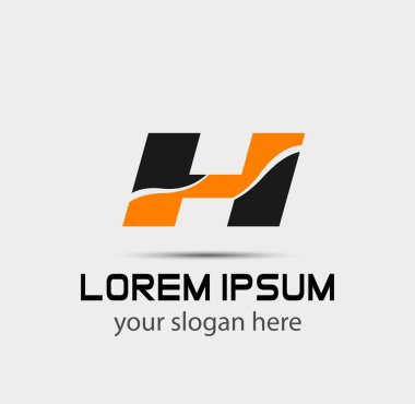 H harfi logo tasarım şablonu elementleri