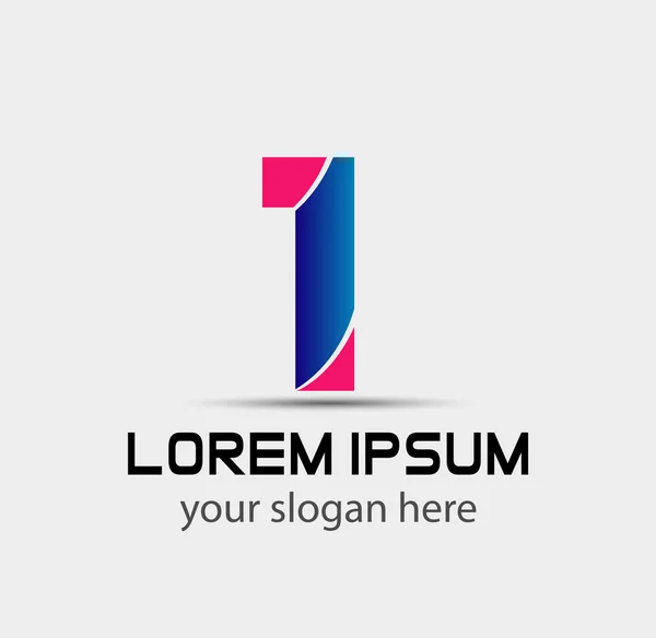 Sayı logo tasarımı. Bir numaralı logosunu görmeniz gerekir. Logo 1 vektör şablonu — Stok Vektör