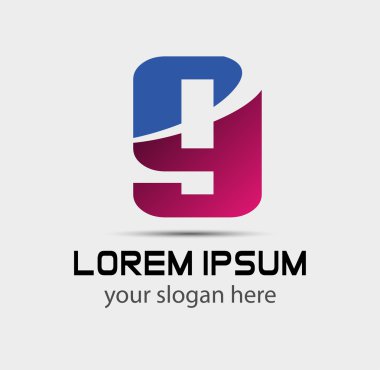 G harfi logo tasarım şablonu elementleri