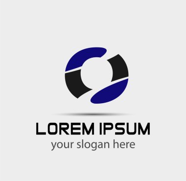 O harfi logo tasarım şablonu elementleri