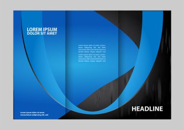 Profesyonel iş üç kat flyer şablonu, kurumsal broşür