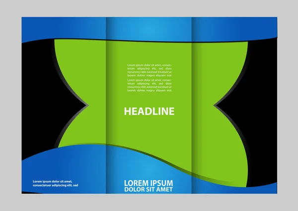 Brochure mock up ontwerpsjabloon voor business, onderwijs, reclame. Driebladige brochure bewerkbare afdrukbare vectorillustratie. — Stockvector