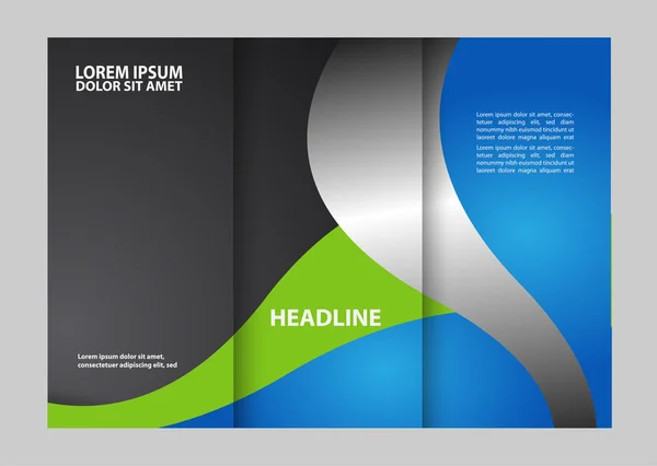 Modelo profissional de folheto de três dobras, brochura corporativa — Vetor de Stock