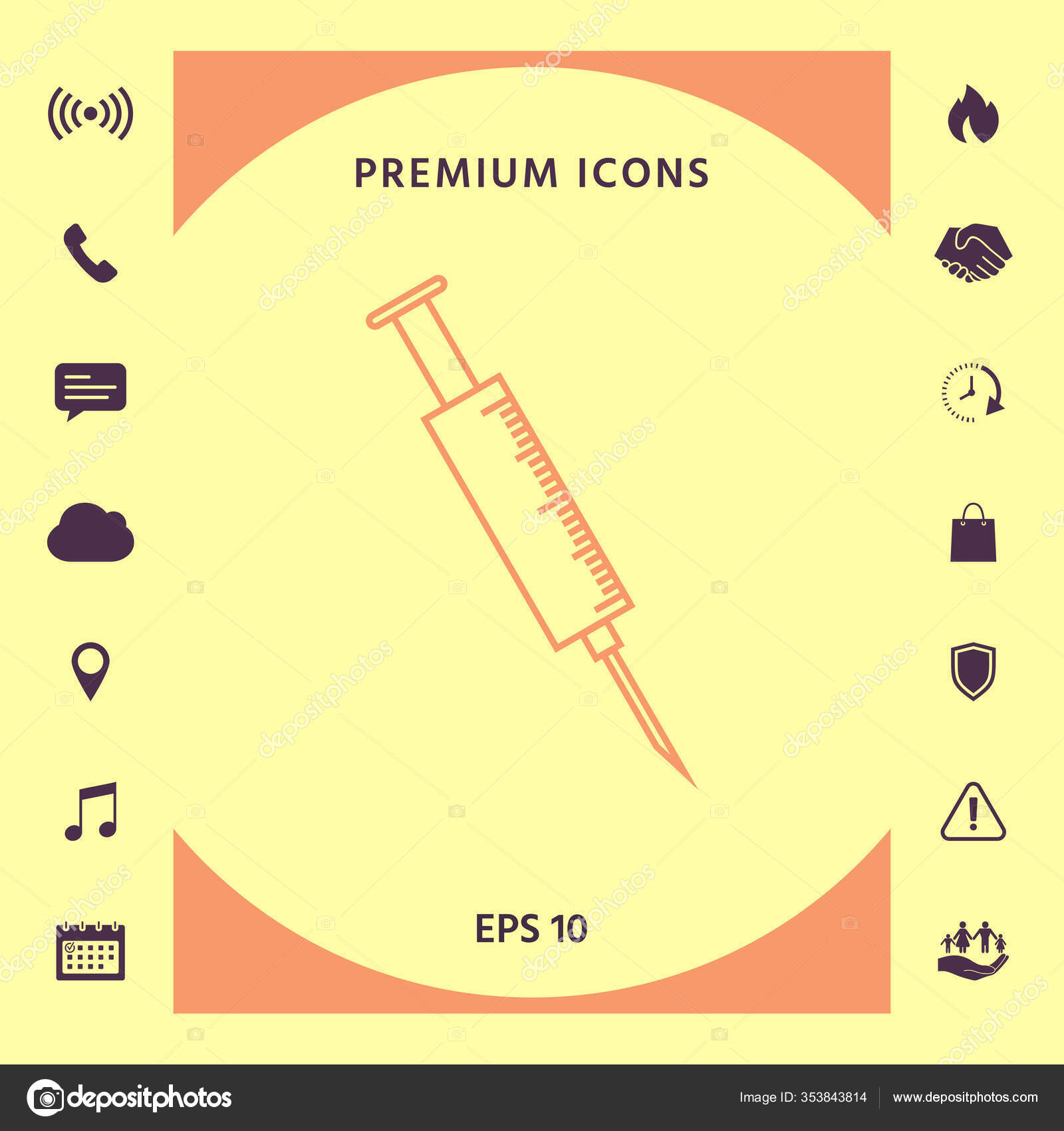 Medical Syringe Symbol Elements Your Design — Stock Vector © sssheina