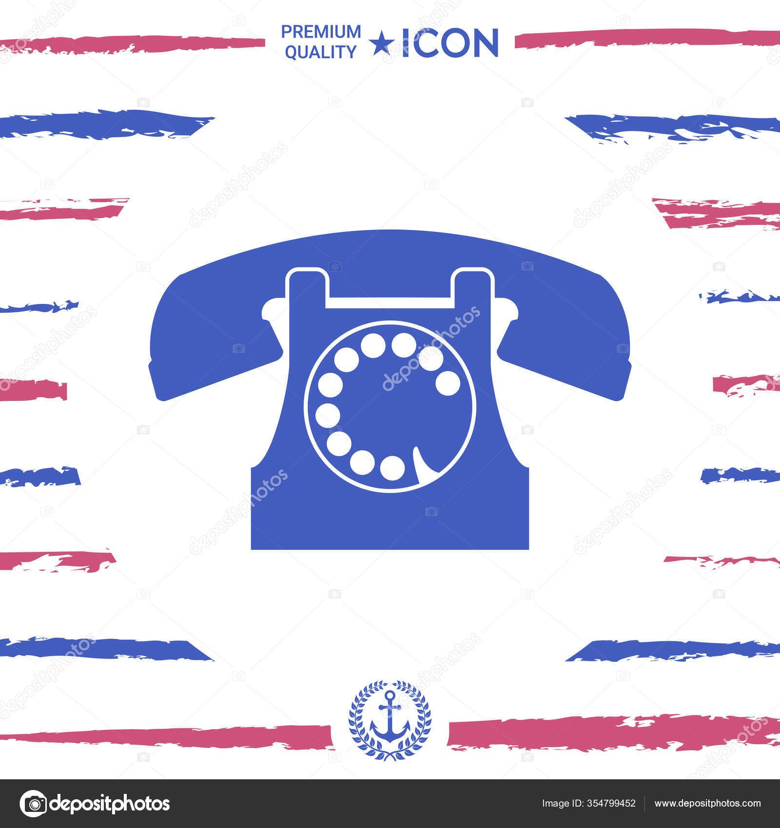 Ilustrasi Simbol Telepon Retro Vektor — Stok Vektor ...
