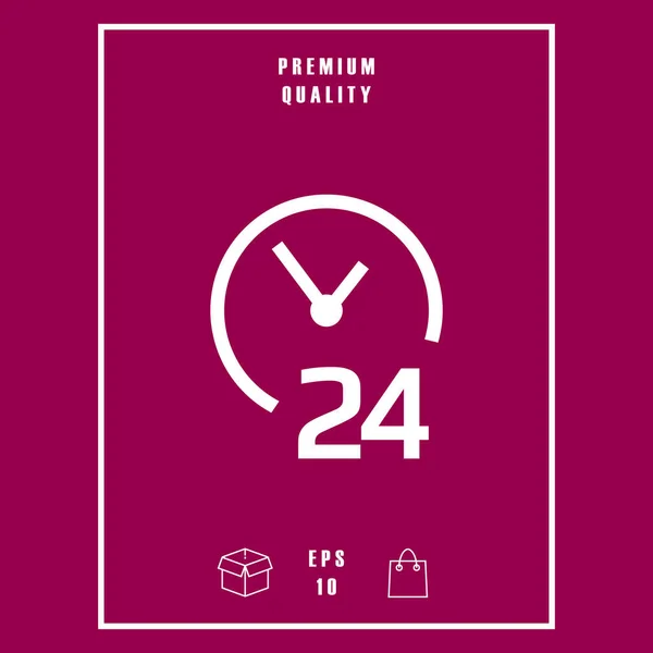 Open Clock Icon Opening Hours Symbol Icon Signs Symbols Graphic — Stock