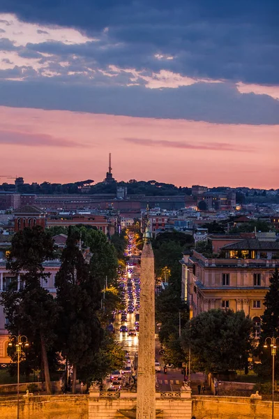 Strada Romei Timp Noapte — Fotografie, imagine de stoc