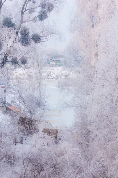 Kyiv City Frost Morning — Stock Photo, Image