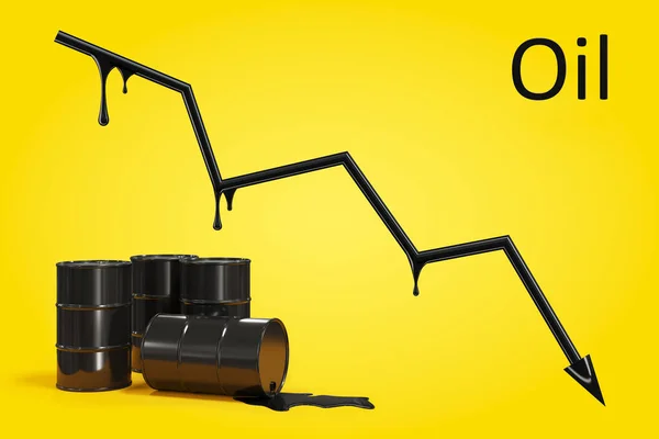 Råoliepris Falde Diagram Verdenskrise Olie Brændstof - Stock-foto