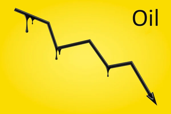 Gráfico Caída Del Precio Del Petróleo Crudo Petróleo Mundial Crisis —  Fotos de Stock
