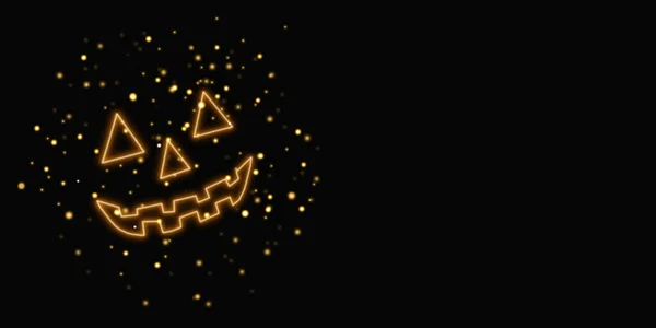 Scary Face Pumpkin Halloween Night — Stock Photo, Image