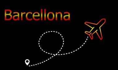 Renkli bayraklı siyah arkaplan düzlemi