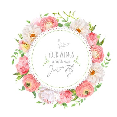 Dahlia, Düğünçiçeği, Şakayık, gül, karanfil, yeşil bitkiler v yuvarlak