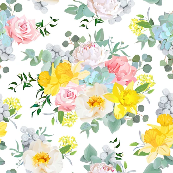 Summer sunny floral seamless vector pattern. Royalty Free Stock Illustrations