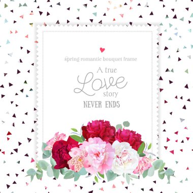 Şık çiçek vektör tasarım kare çerçeve