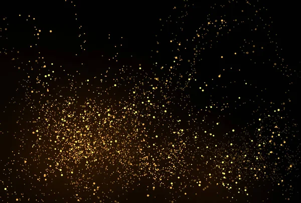 Oro glitter polvere spruzzi vettoriale sfondo — Vettoriale Stock