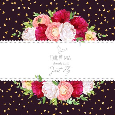 Kutlama vektör yatay kart altın glitter karanlık ile geri