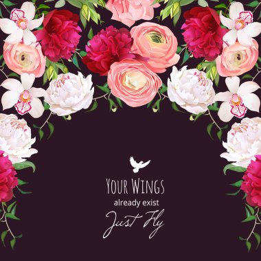 İspanyolca burgundy düzenlenen yarım daire çelenk çerçeve stil