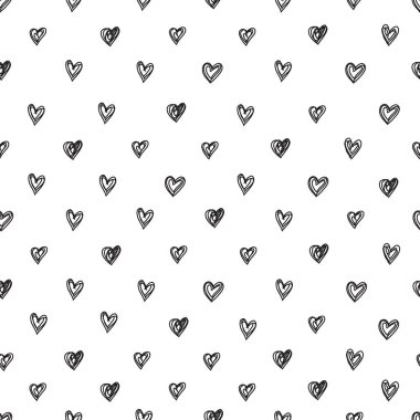 Basit sorunsuz vektör desen üzerinde çizilmiş soyut kalplerin 