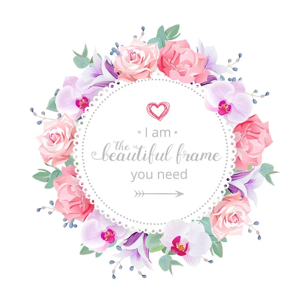 Beau cadre de conception vectoriel floral mariage — Image vectorielle