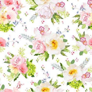 Güzel yaz Bahçe sorunsuz vektör tasarımını yazdırma