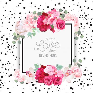 Moda vektör tasarımı siyah konfeti arka plan ile kare kartı