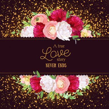 Kutlama vektör yatay kart altın glitter karanlık ile geri