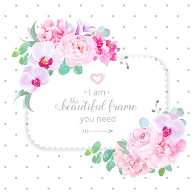 Kare çiçek vektör tasarım çerçeve