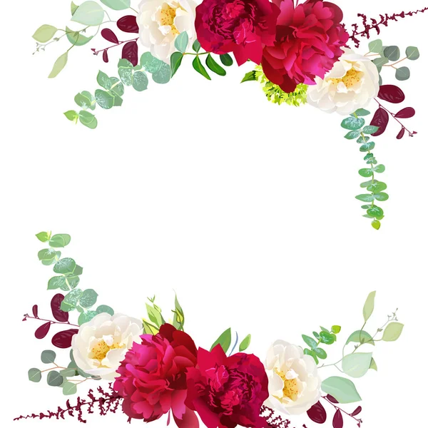 Elegante outono redondo floral bouquet quadro de design de vetor — Vetor de Stock