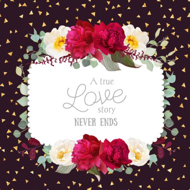 Arka plan parlayan ile kare çiçek vektör çerçeve
