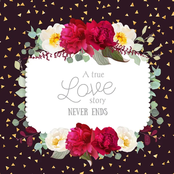 Arka plan parlayan ile kare çiçek vektör çerçeve