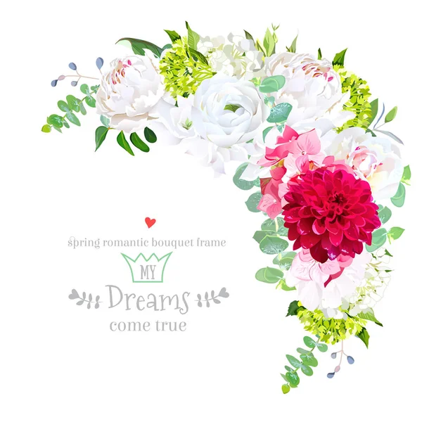 Stijlvolle floral halvemaan vormige vector design frame — Stockvector