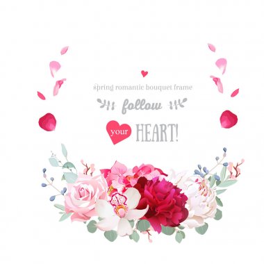 Narin çiçek vektör yuvarlak romantik çiçekli çerçeve