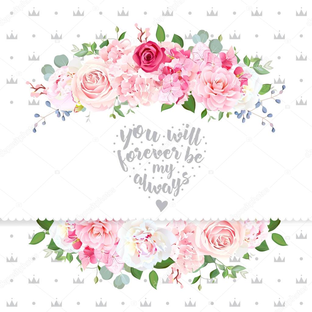 Delicate wedding floral vector design card